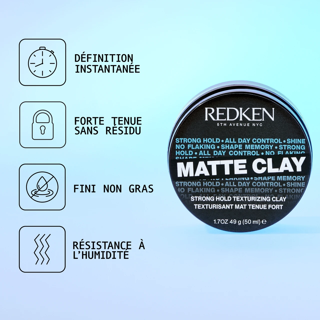 Matte Clay Strong Hold Redken 75ml 4 Matte Clay Strong Hold Redken 75ml – Image 2