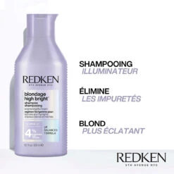 Shampoing Blondage High Bright Redken 1000ml -Produits Capillaires Boutique high bright shp 1 11079.1694764551