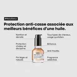 Huile Concentrée Professionnelle Metal Detox L'Oréal 50ml -Produits Capillaires Boutique huile detox 2 09165.1687170763